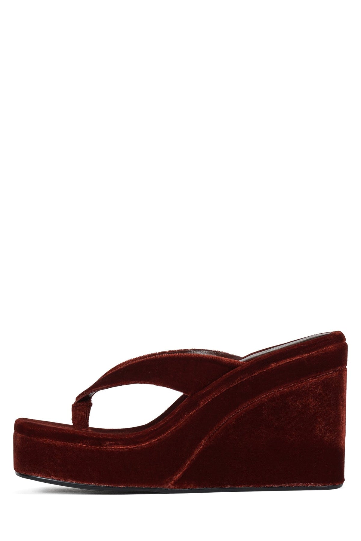 HEY-BABE Jeffrey Campbell Wedge Sandal Rust Velvet