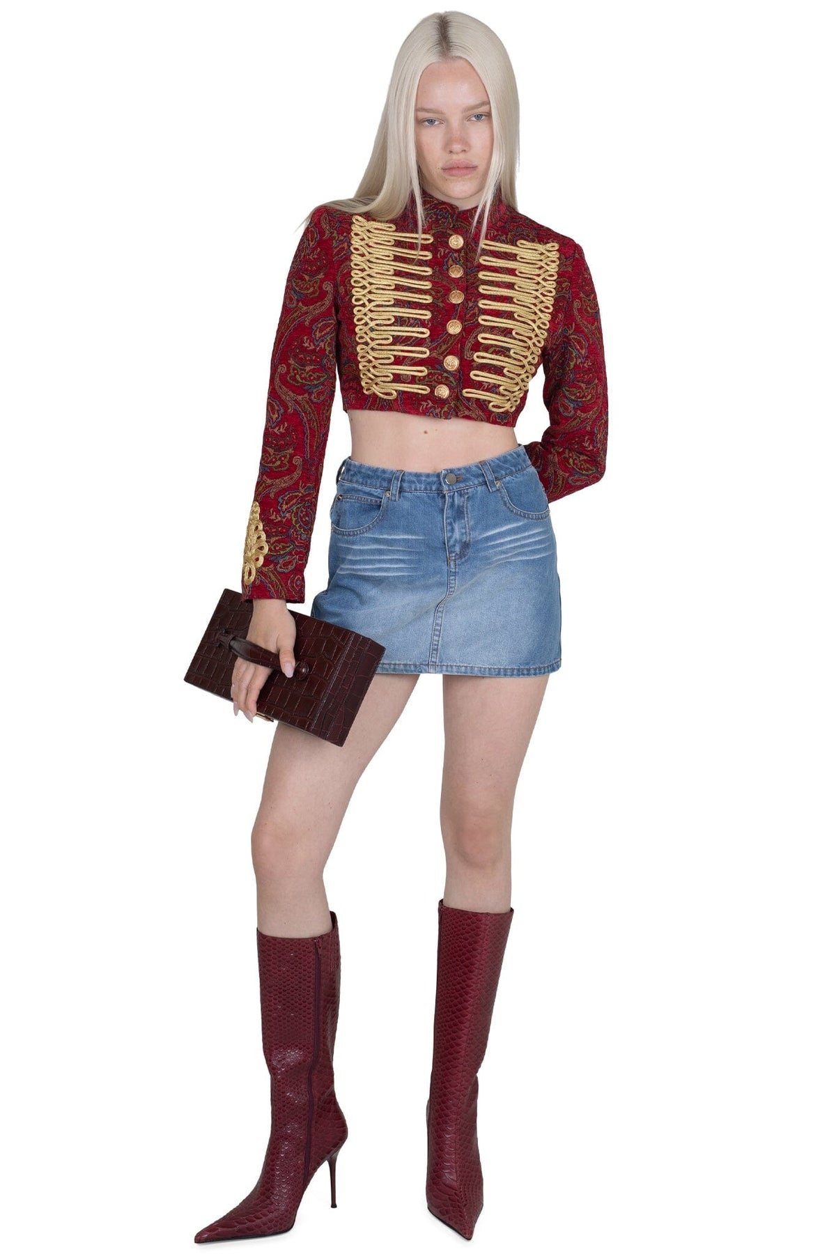 HEY-NOW Jeffrey Campbell Skirt Blue Washed Denim 