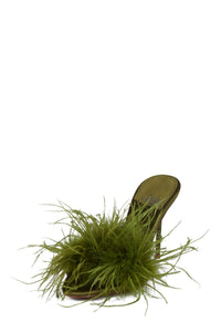 HEY-YA Heeled Mule Green Satin Combo _hover