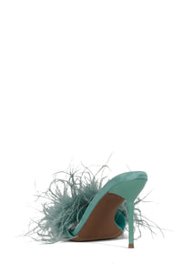 HEY-YA Heeled Mule Mint Satin Combo