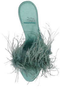 HEY-YA Heeled Mule Mint Satin Combo