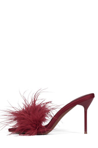 HEY-YA Heeled Mule Red Satin Combo