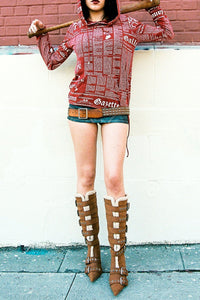 HIVER Jeffrey Campbell Knee-High Boot Tan