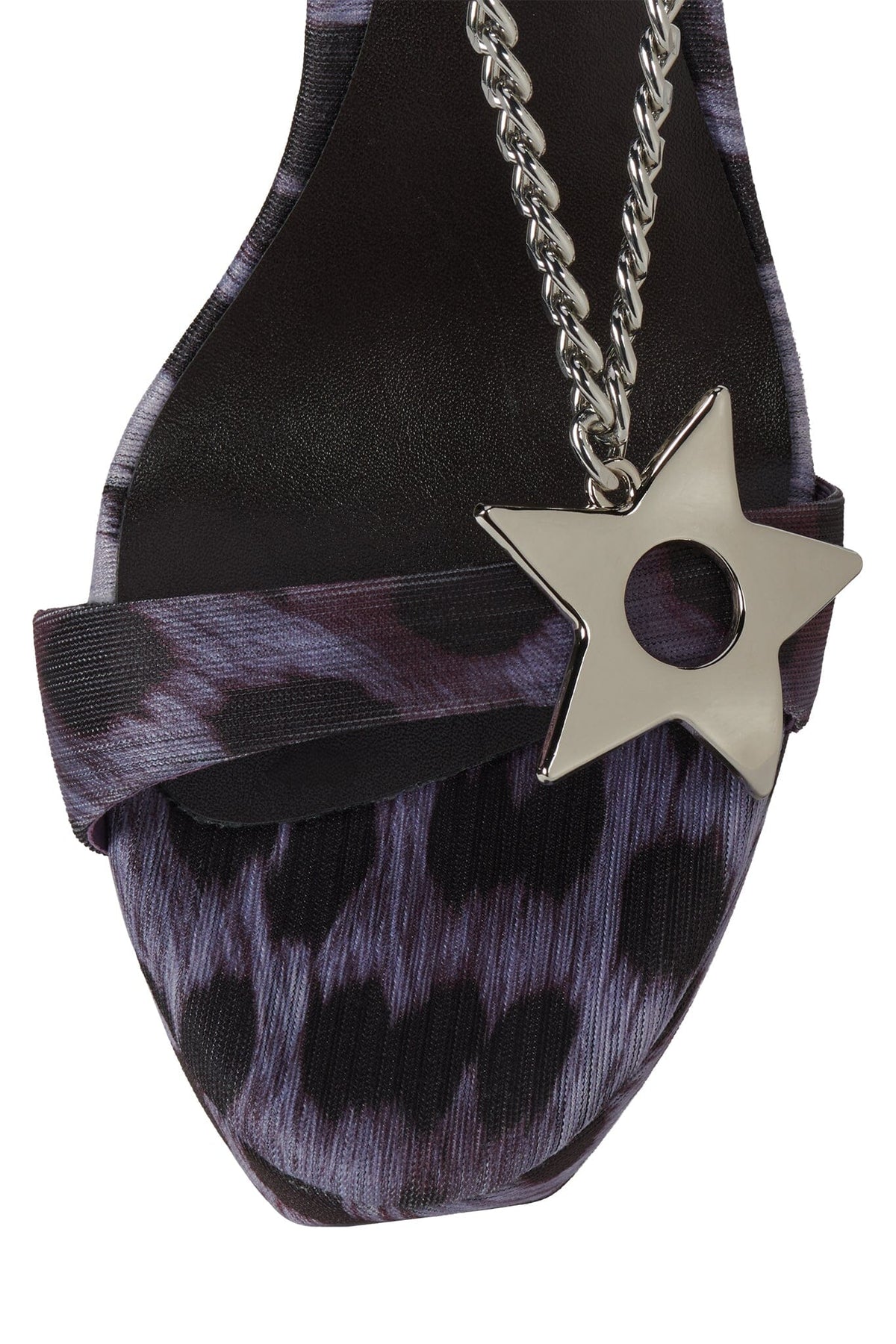 HOTTIE Platform Wedge Purple Cheetah Silver