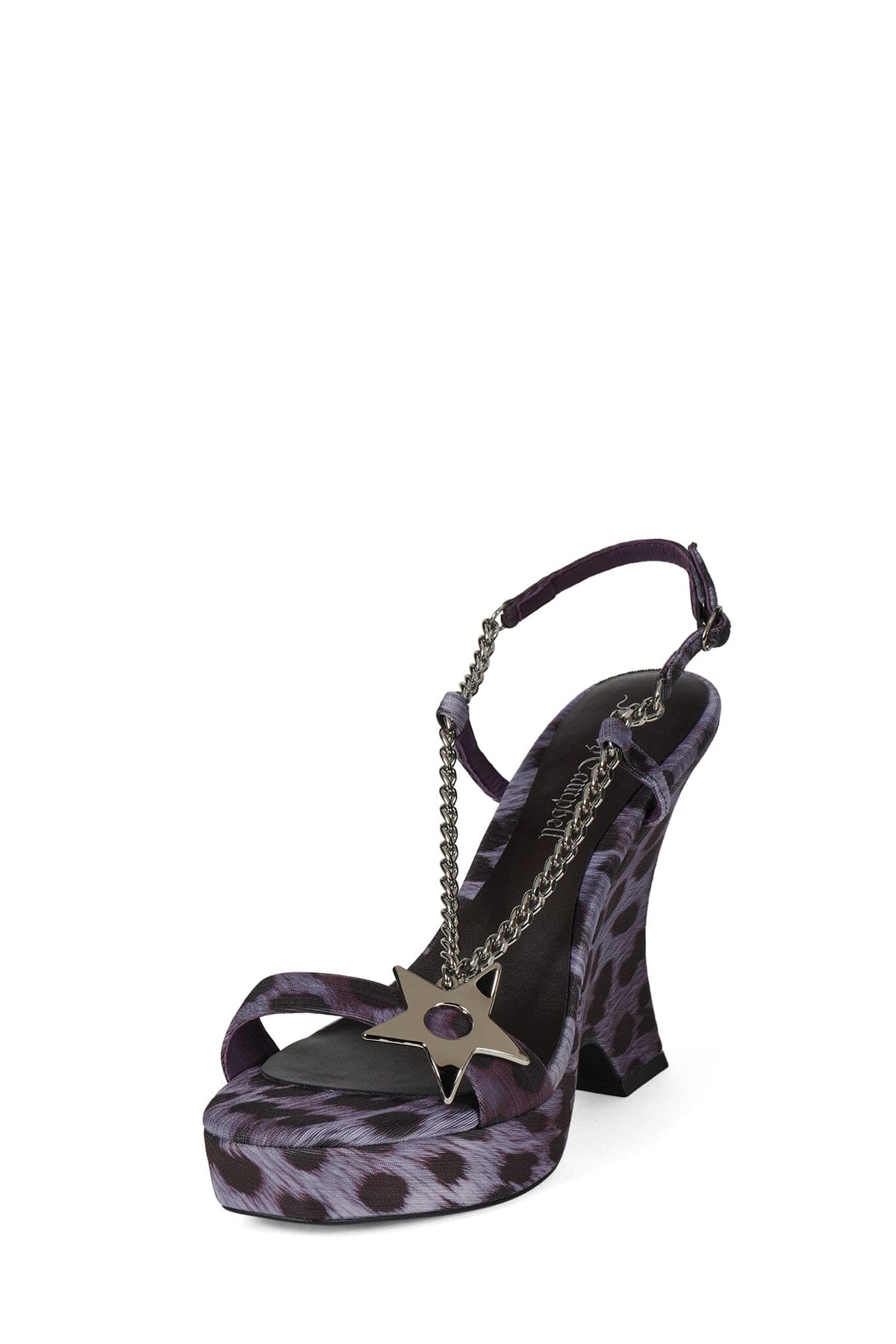 HOTTIE Platform Wedge Purple Cheetah Silver _hover