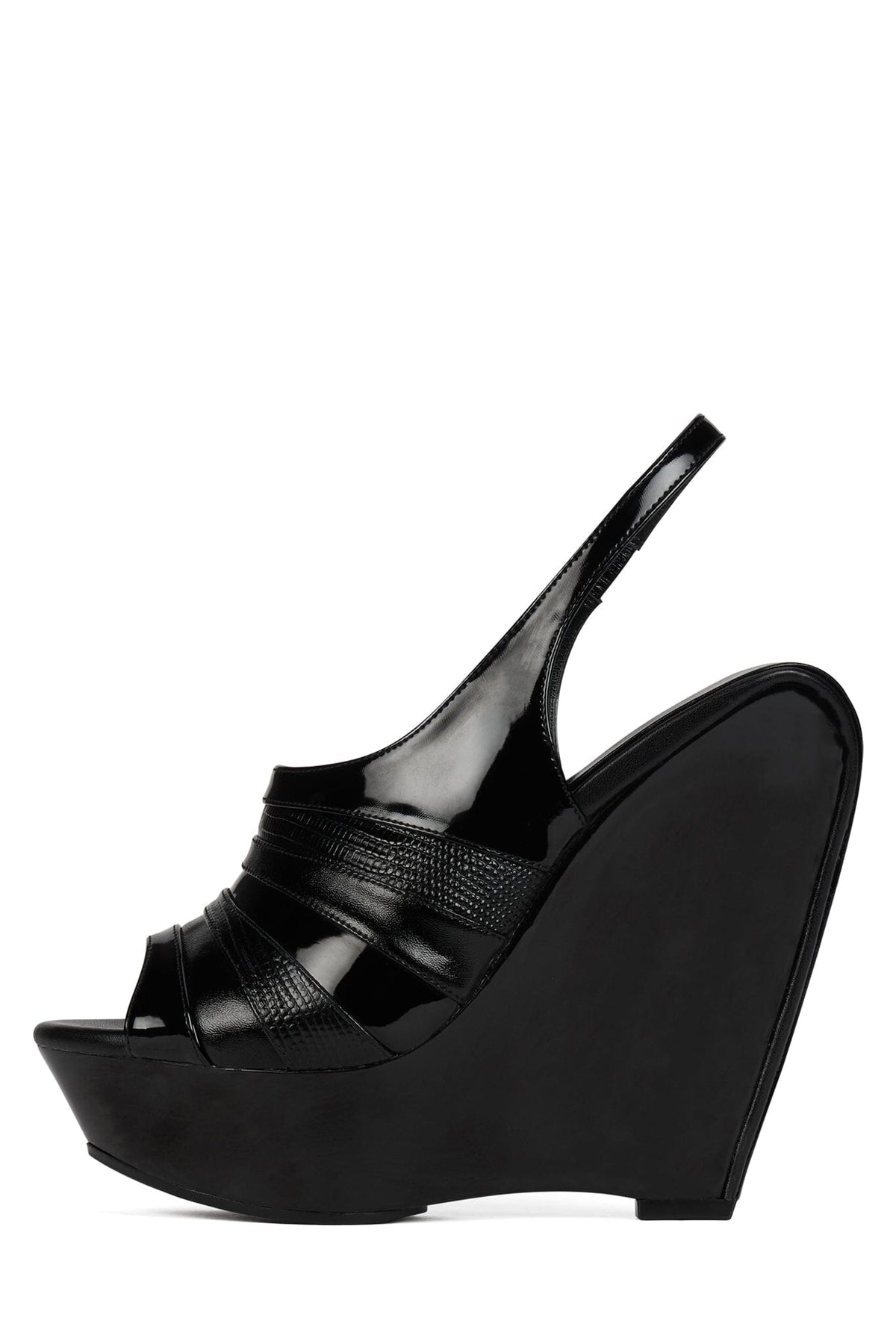 HYPERSPEED Jeffrey Campbell Slingback Sandal Black Patent Combo
