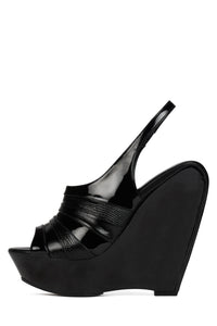 HYPERSPEED Jeffrey Campbell Slingback Sandal Black Patent Combo
