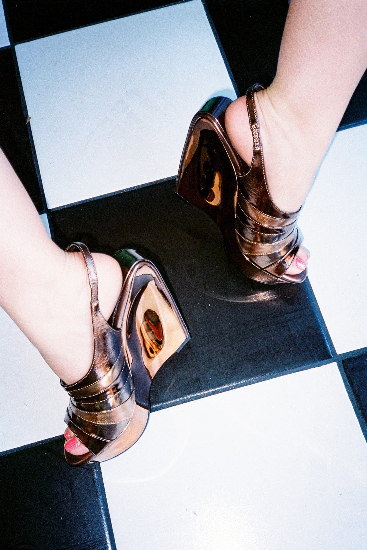 HYPERSPEED Jeffrey Campbell Platform Sandal Bronze Combo