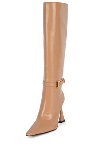 IDENTITY Knee-High Boot Beige Crinkle Patent _hover