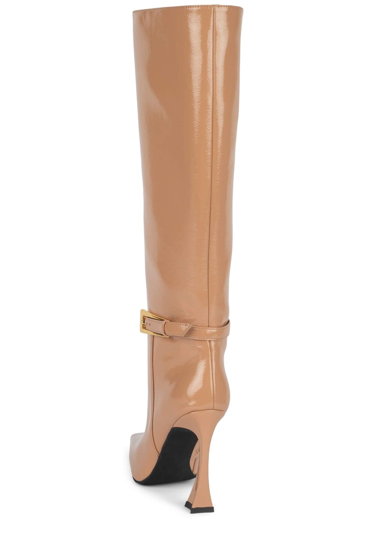 IDENTITY Knee-High Boot Beige Crinkle Patent