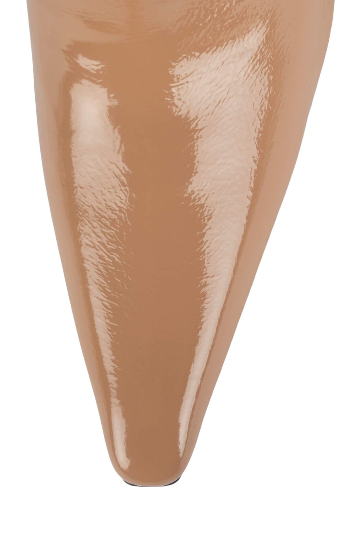 IDENTITY Knee-High Boot Beige Crinkle Patent