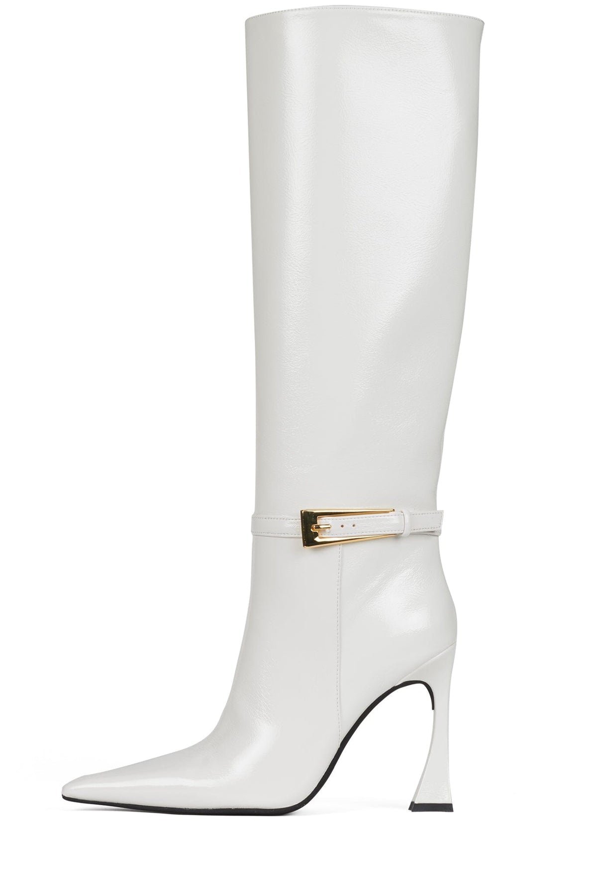 IDENTITY Knee-High Boot ST White Crinkle Patent 6 