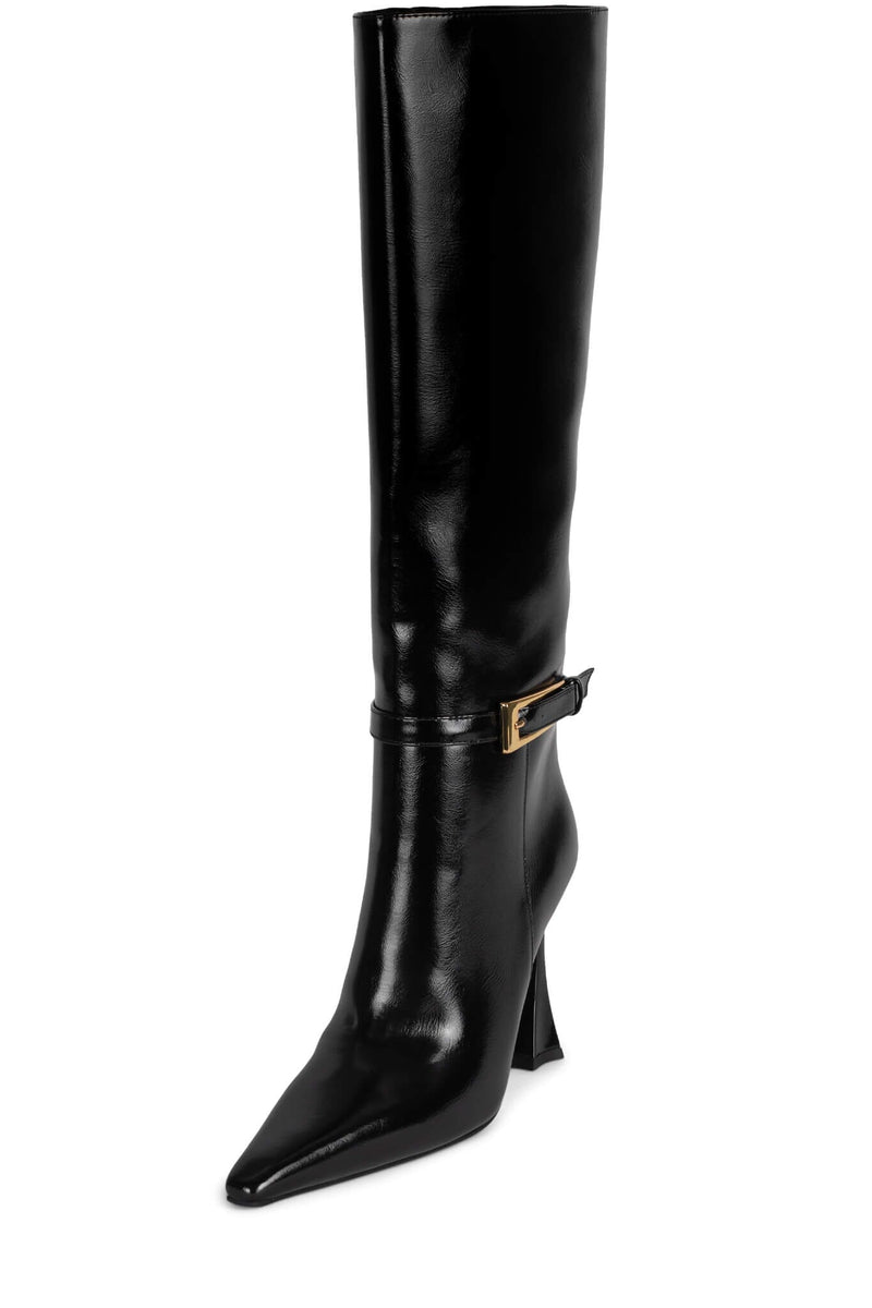 IDENTITY Jeffrey Campbell Knee-High Boots Black Gold