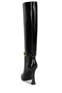 IDENTITY Jeffrey Campbell Knee-High Boots Black Gold