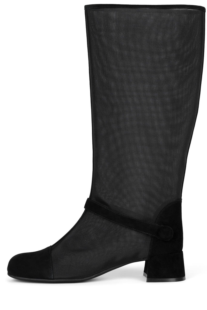 IMAGINARY Knee-High Boot ST Black Suede Black Mesh 6 