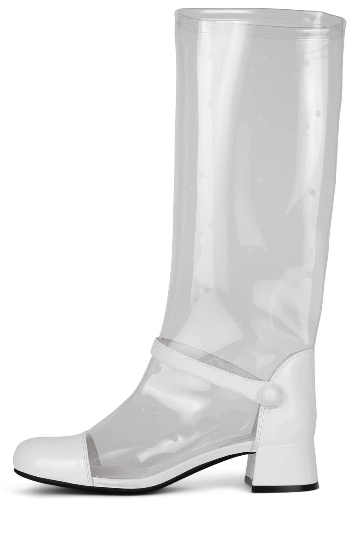 IMAGINARY Jeffrey Campbell Boots White Patent Clear Combo