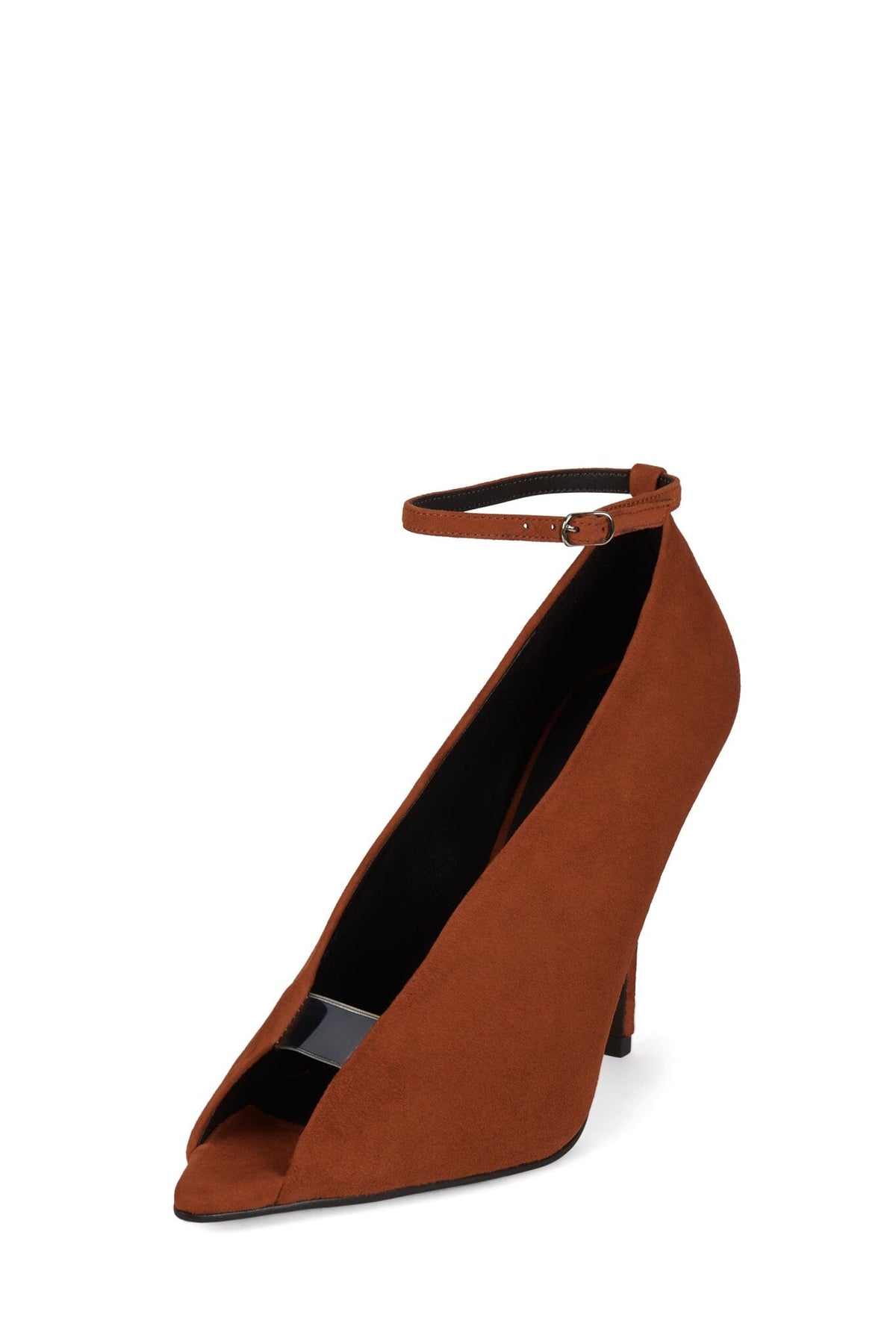 INHERIT Jeffrey Campbell Heeled Sandal Rust Suede Clear _hover