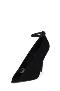 INHERIT Jeffrey Campbell Heeled Sandal Black Suede Clear _hover