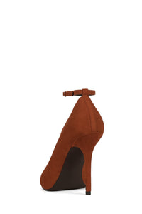 INHERIT Jeffrey Campbell Heeled Sandal Rust Suede Clear