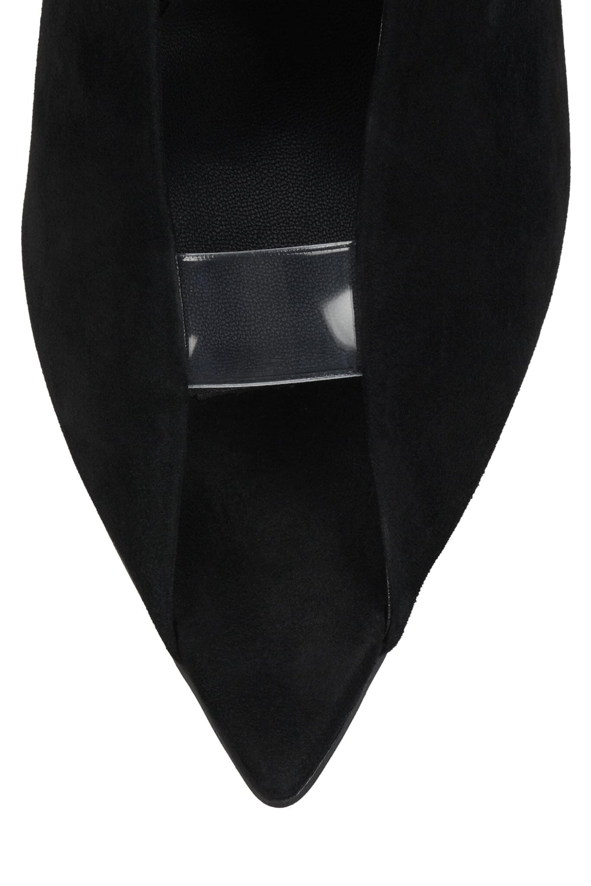 INHERIT Jeffrey Campbell Heeled Sandal Black Suede Clear