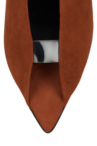 INHERIT Jeffrey Campbell Heeled Sandal Rust Suede Clear