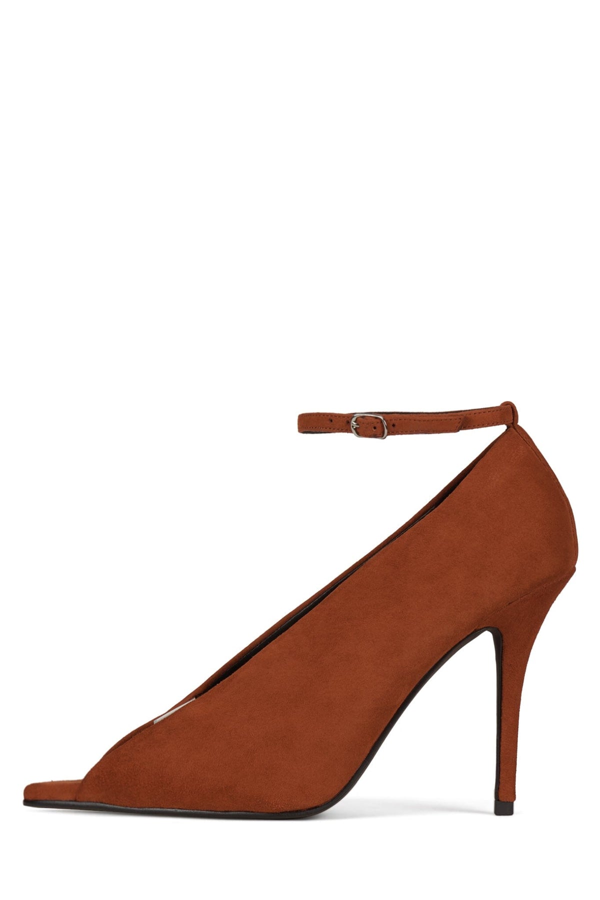 INHERIT Jeffrey Campbell Heeled Sandal Rust Suede Clear