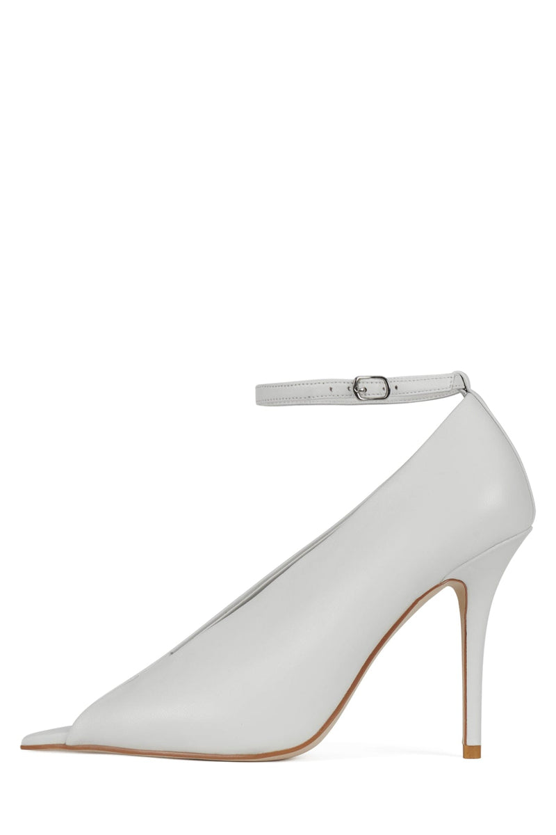 INHERIT Jeffrey Campbell Heeled Sandal White Clear Combo