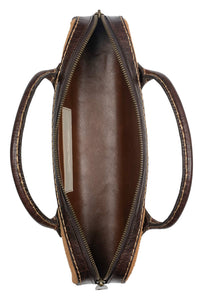 INVENTOR Jeffrey Campbell Handle Bag Tan Suede Combo