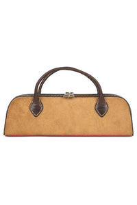 INVENTOR Jeffrey Campbell Handle Bag Tan Suede Combo