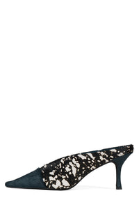 INVESTOR-F Jeffrey Campbell Heeled Sandal Black White Blue Combo 