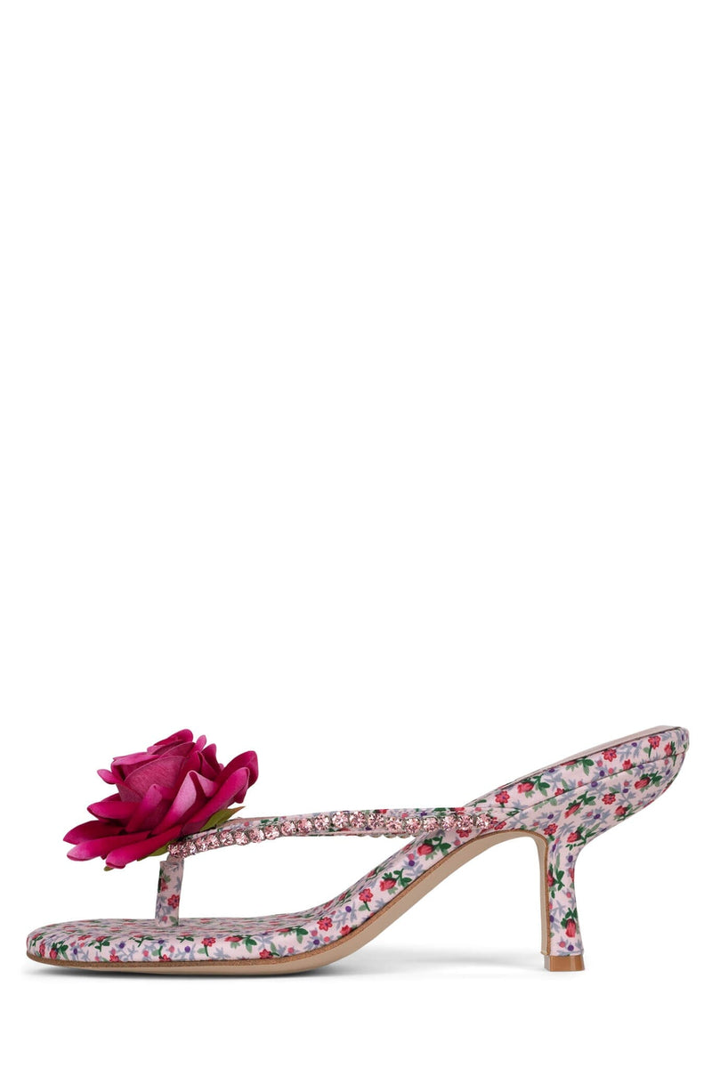 JARDINIER Heeled Sandal ST Pink Floral Combo 6 