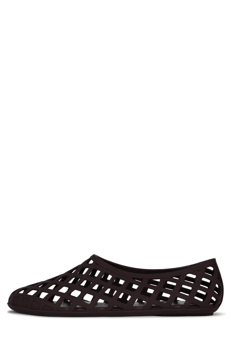 JELLZ Flat Jeffrey Campbell Dark Brown Matte 6 