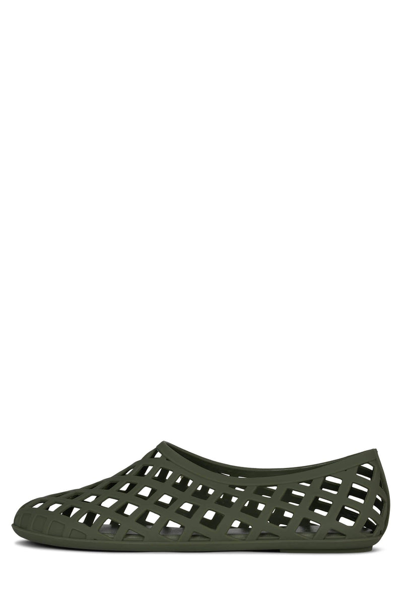 JELLZ Flat Jeffrey Campbell Olive Matte 6 