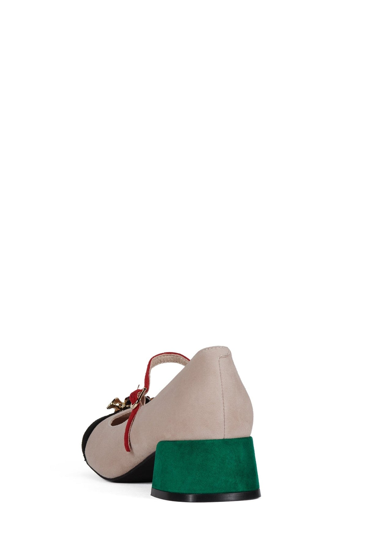 JITTERBUG2 Jeffrey Campbell Mary-Jane Ivory Black Suede Combo
