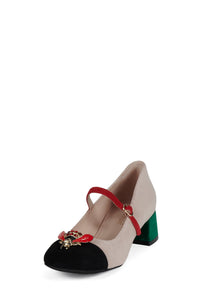 JITTERBUG2 Jeffrey Campbell Mary-Jane Ivory Black Suede Combo _hover