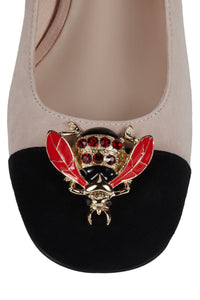 JITTERBUG2 Jeffrey Campbell Mary-Jane Ivory Black Suede Combo