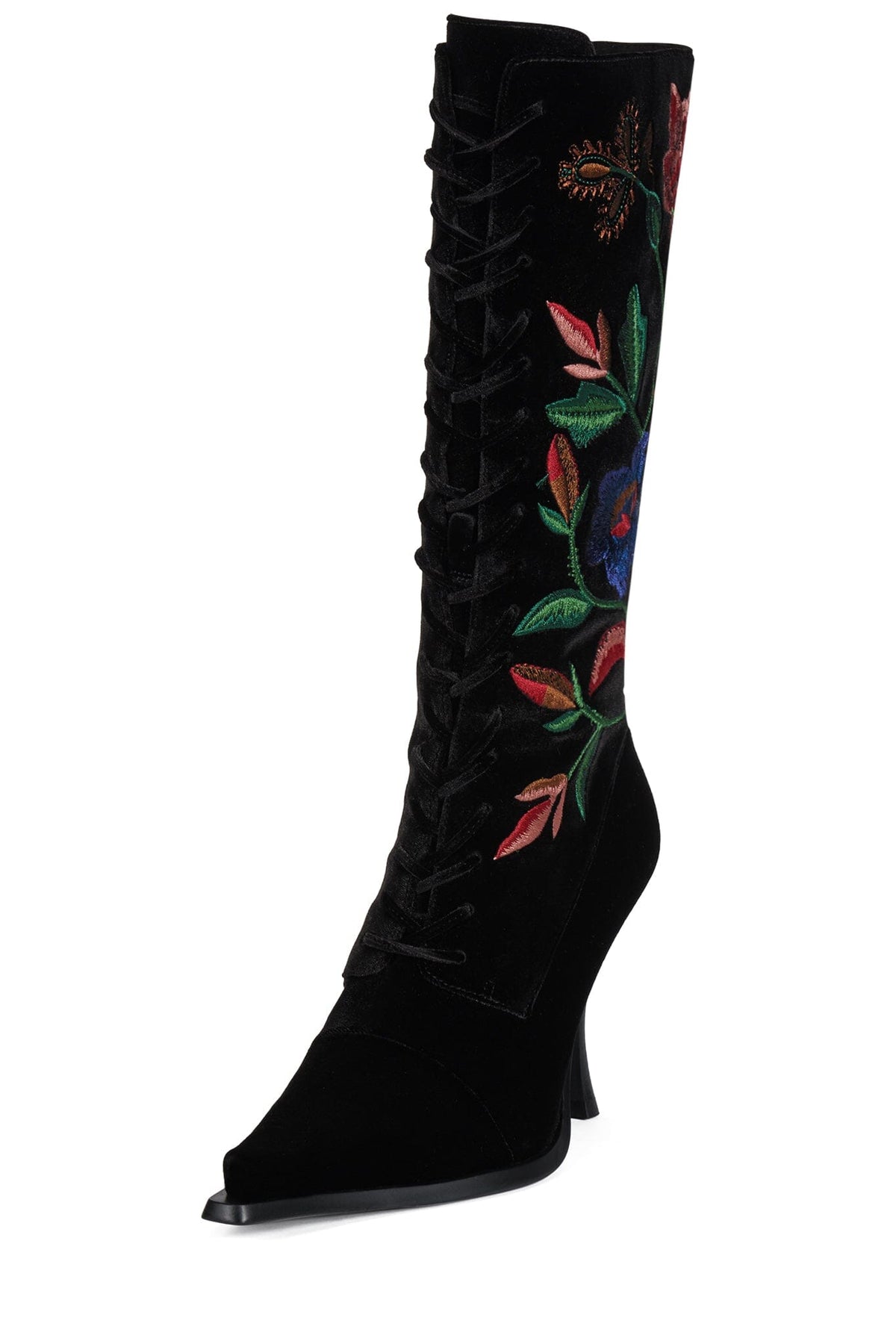 JOYEUX Jeffrey Campbell Knee-High Boot Black Velvet Floral Multi
_hover