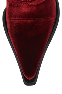 JOYEUX Jeffrey Campbell Knee-High Boot Wine Velvet Floral Multi