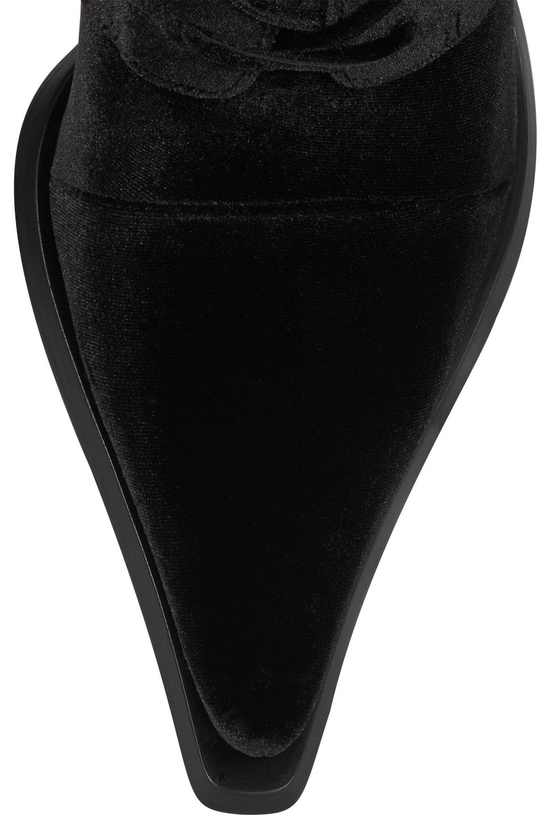 JOYEUX Jeffrey Campbell Knee-High Boot Black Velvet Floral Multi