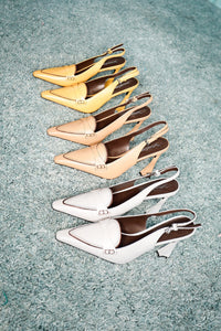 JUDICIAL Jeffrey Campbell Slingback Loafer Yellow Brushed