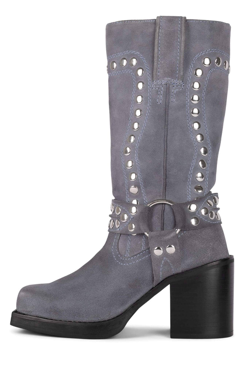 JUVENILE-S Mid-Calf Boot HS Dusty Blue Suede Silver 5 