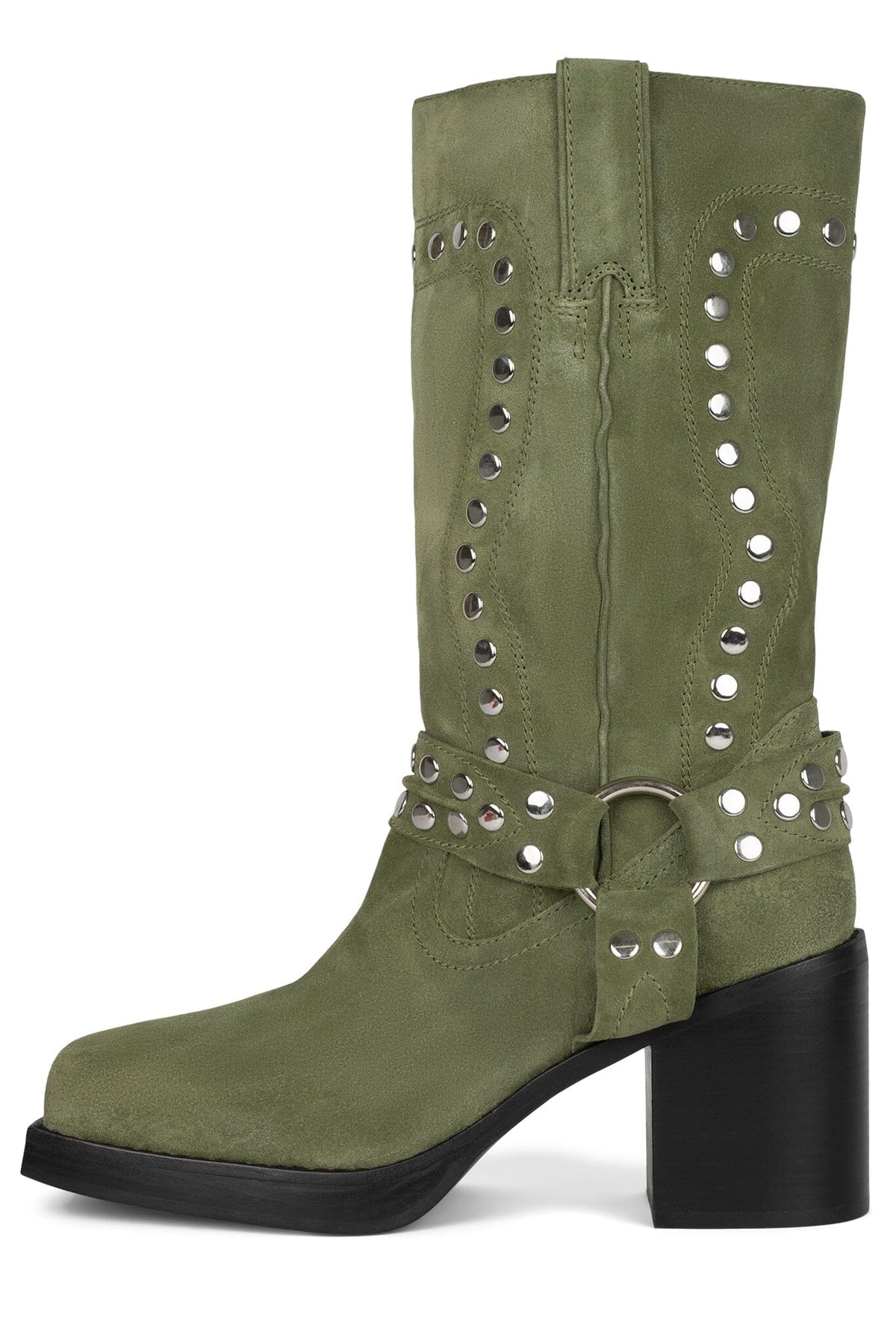 JUVENILE-S Mid-Calf Boot HS Green Suede Silver 5 