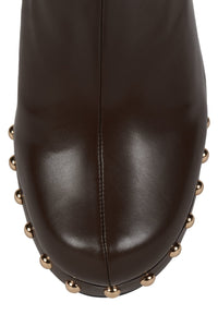 KAMARI Jeffrey Campbell Platform Knee-High Boot Coffee Gold