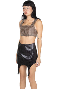 KARMIC SKIRT Jeffrey Campbell Garter Skirt Grey Ostrich 