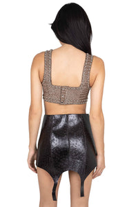 KARMIC SKIRT Jeffrey Campbell Garter Skirt Grey Ostrich 