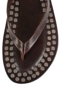 KATRINA-ST Flat Sandal Brown Silver