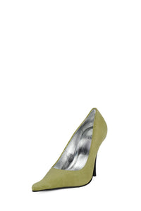 KICKIT Jeffrey Campbell Stiletto Heel Pump Green Suede _hover