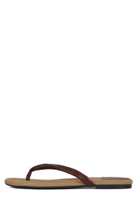 KIERRA Jeffrey Campbell Thong Sandal Brown Tan Combo