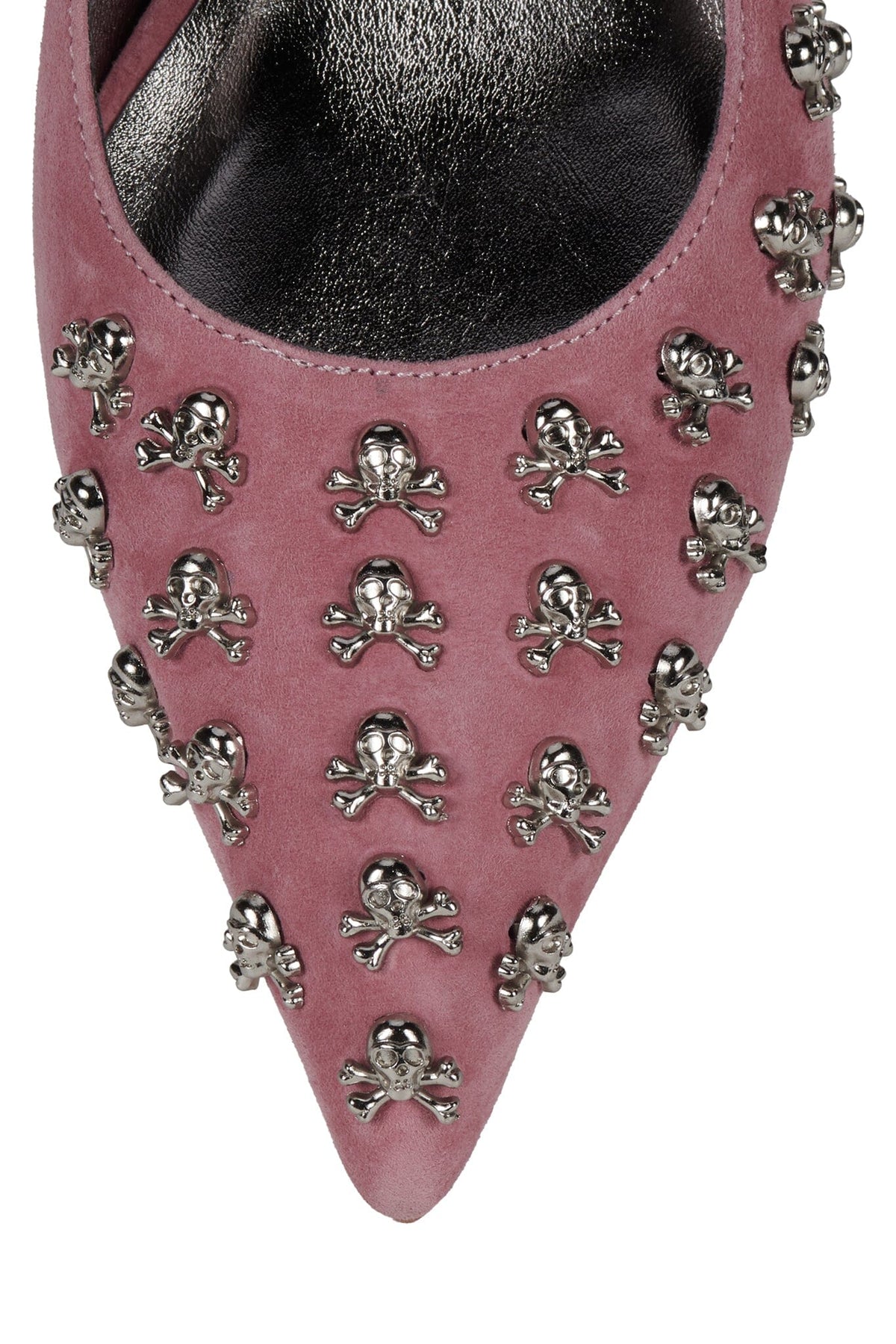 KISS-OFF Heeled Mule Pink Suede Pewter