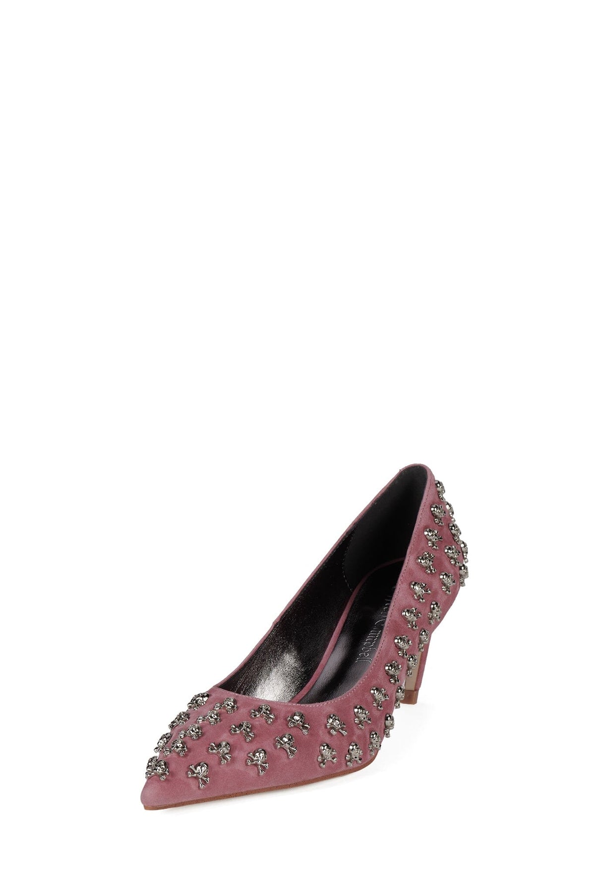 KISS-OFF Heeled Mule Pink Suede Pewter _hover